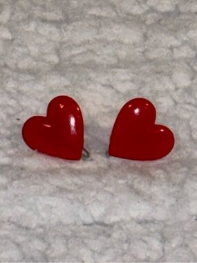 Heart-Shaped Red Earrings ❤️